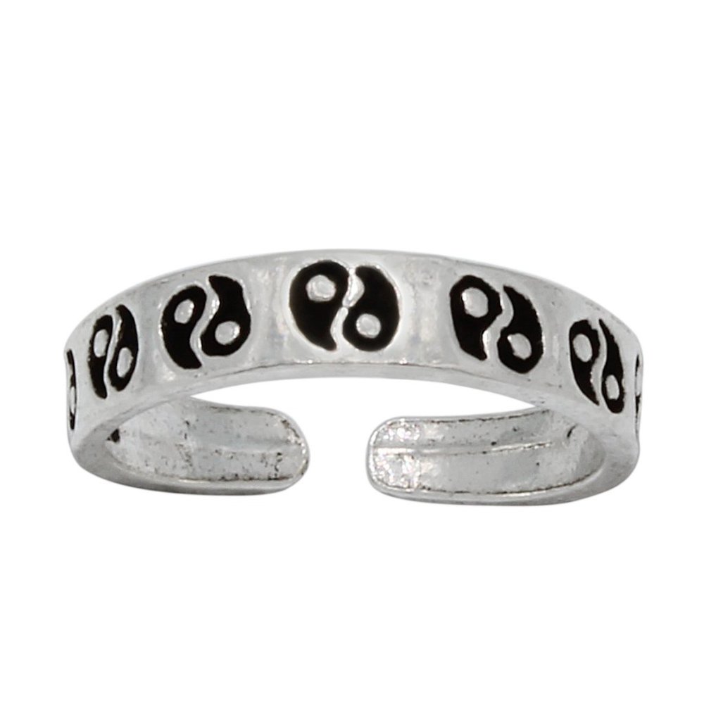 Sterling Silver Toe Ring - Ying Yang